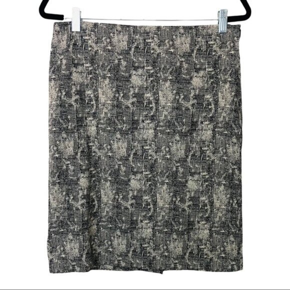 MM.LaFleur Noho Skirt Crackle Print Black Cream Women’s Size 8 Italian Jacquard - Picture 3 of 8